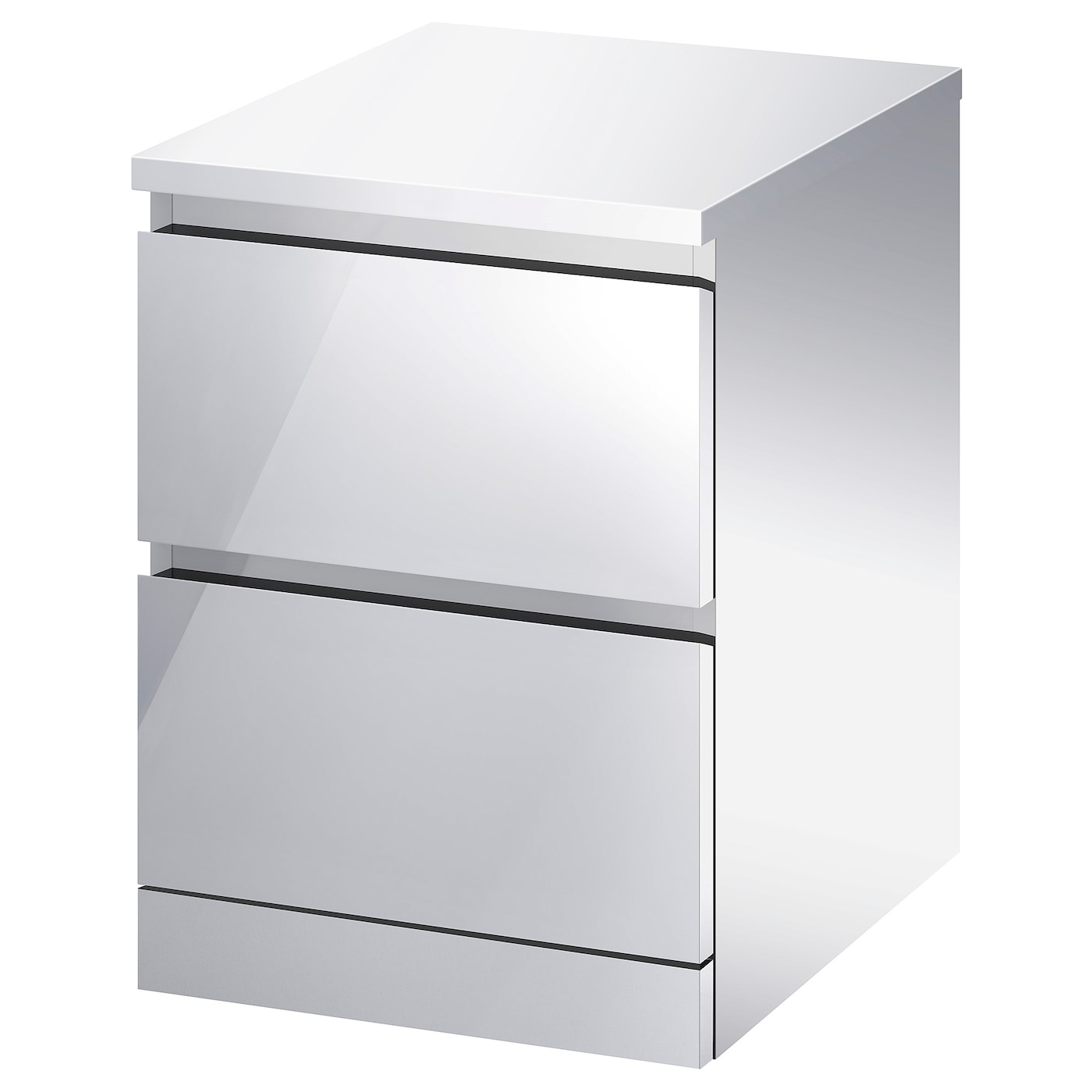 IKEA MALM Kommode mit 2 Schubladen Spiegeleffekt 40x55 cm