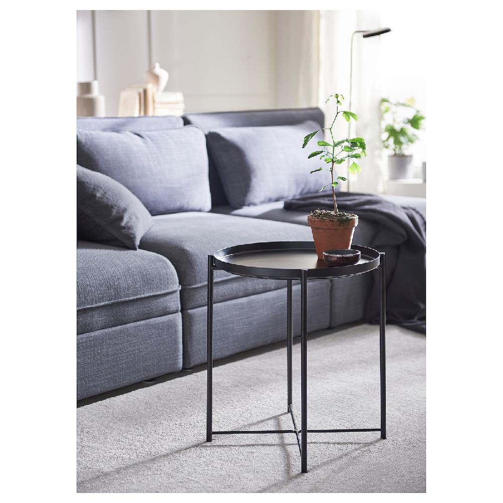 IKEA GLADOM Tabletttisch schwarz 45x53 cm Top Angebot