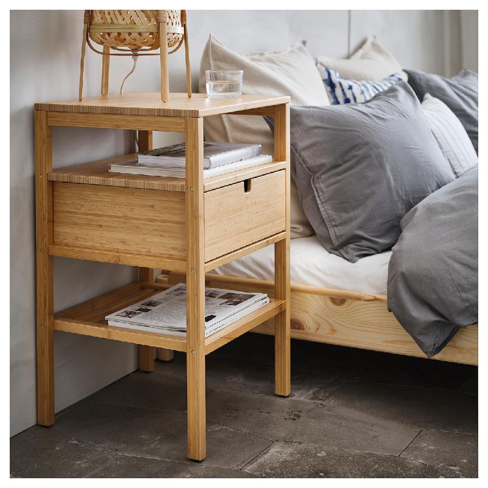 IKEA NORDKISA Ablagetisch Bambus 40x40 cm Zeitlich begrenztes Angebot