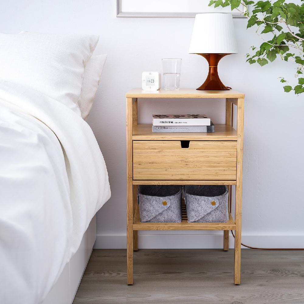 IKEA NORDKISA Ablagetisch Bambus 40x40 cm Zeitlich begrenztes Angebot