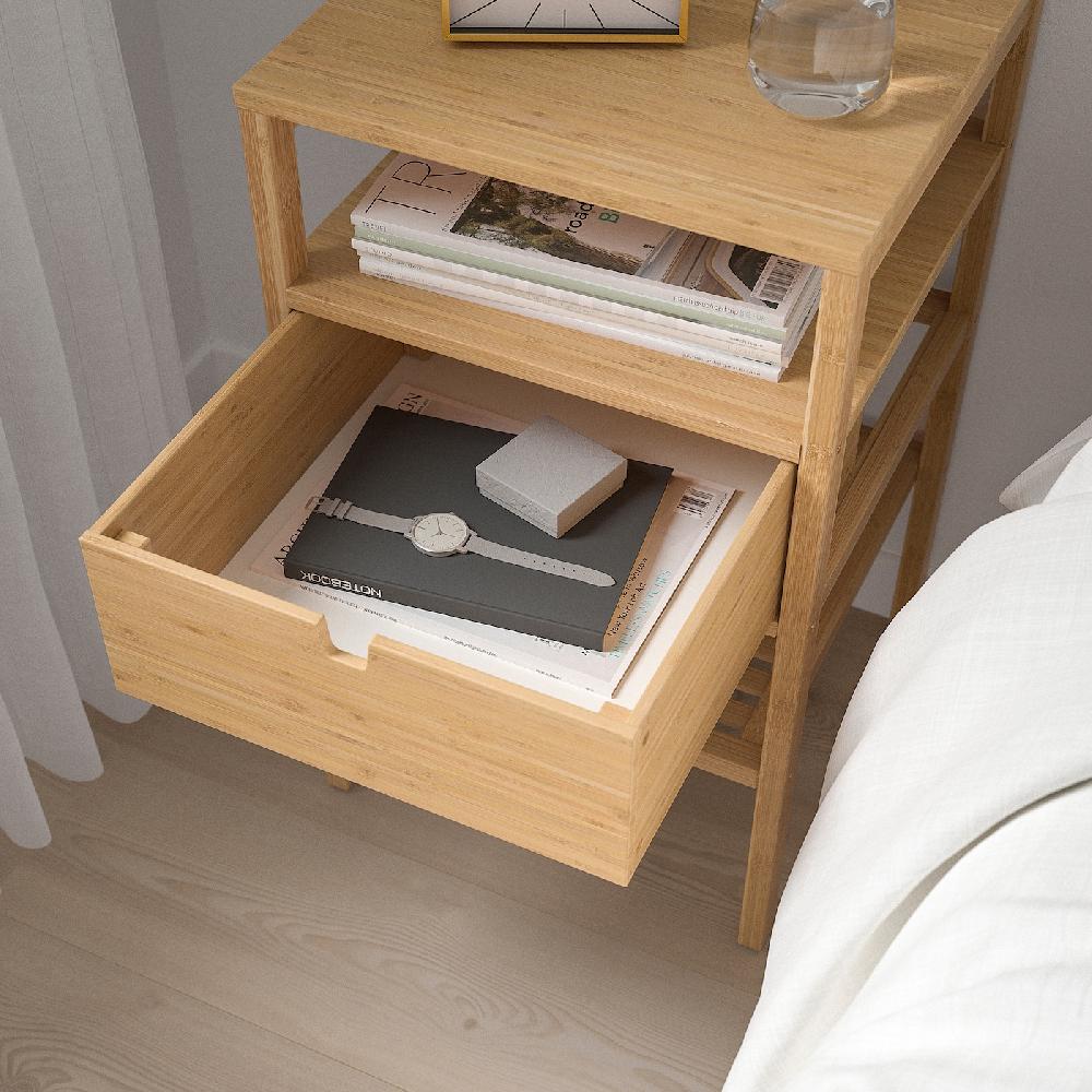 IKEA NORDKISA Ablagetisch Bambus 40x40 cm Zeitlich begrenztes Angebot
