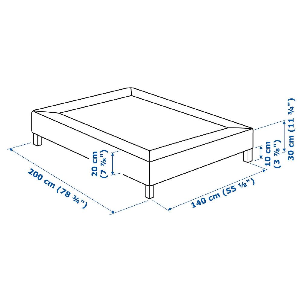 IKEA ESPEVÄR Boxspring mit Beinen dunkelgrau 140x200 cm Bestseller