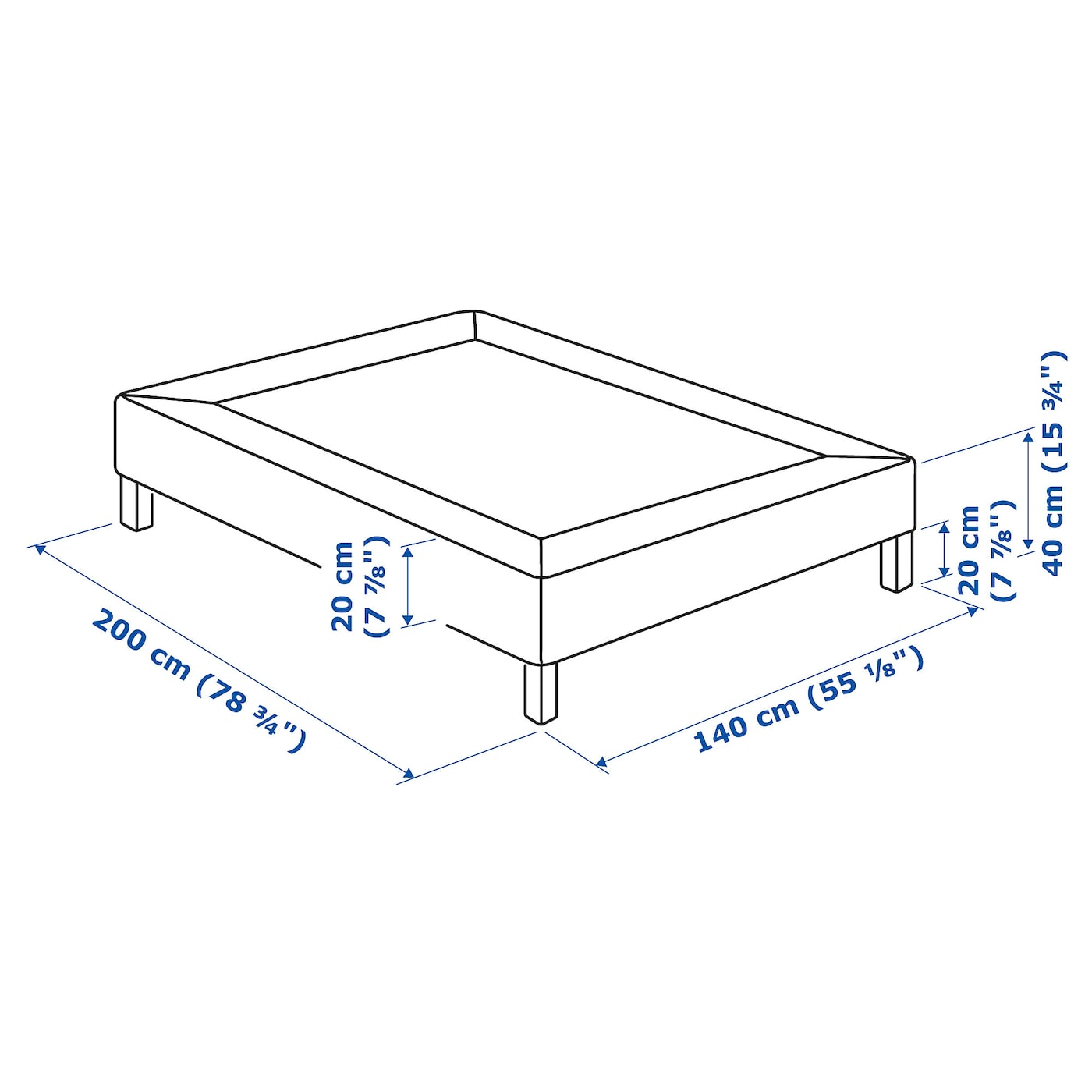 IKEA ESPEVÄR Bettgestell mit Lattenrost dunkelgrau 140x200 cm Saisonale Angebote