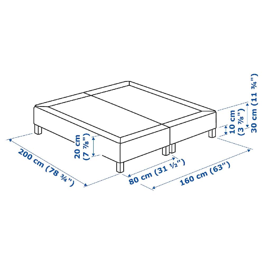 IKEA ESPEVÄR Boxspring mit Beinen dunkelgrau 160x200 cm Letzte 2 Tage