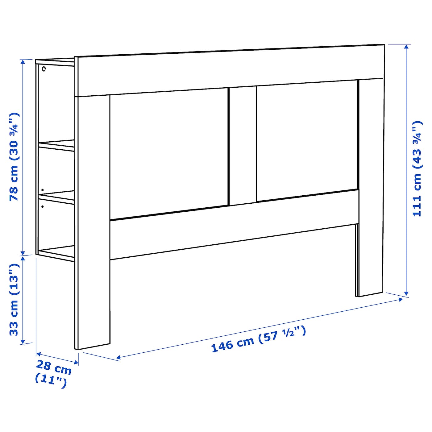 IKEA BRIMNES Kopfteil mit Ablage grau 140 cm Vierteljährliche Förderung