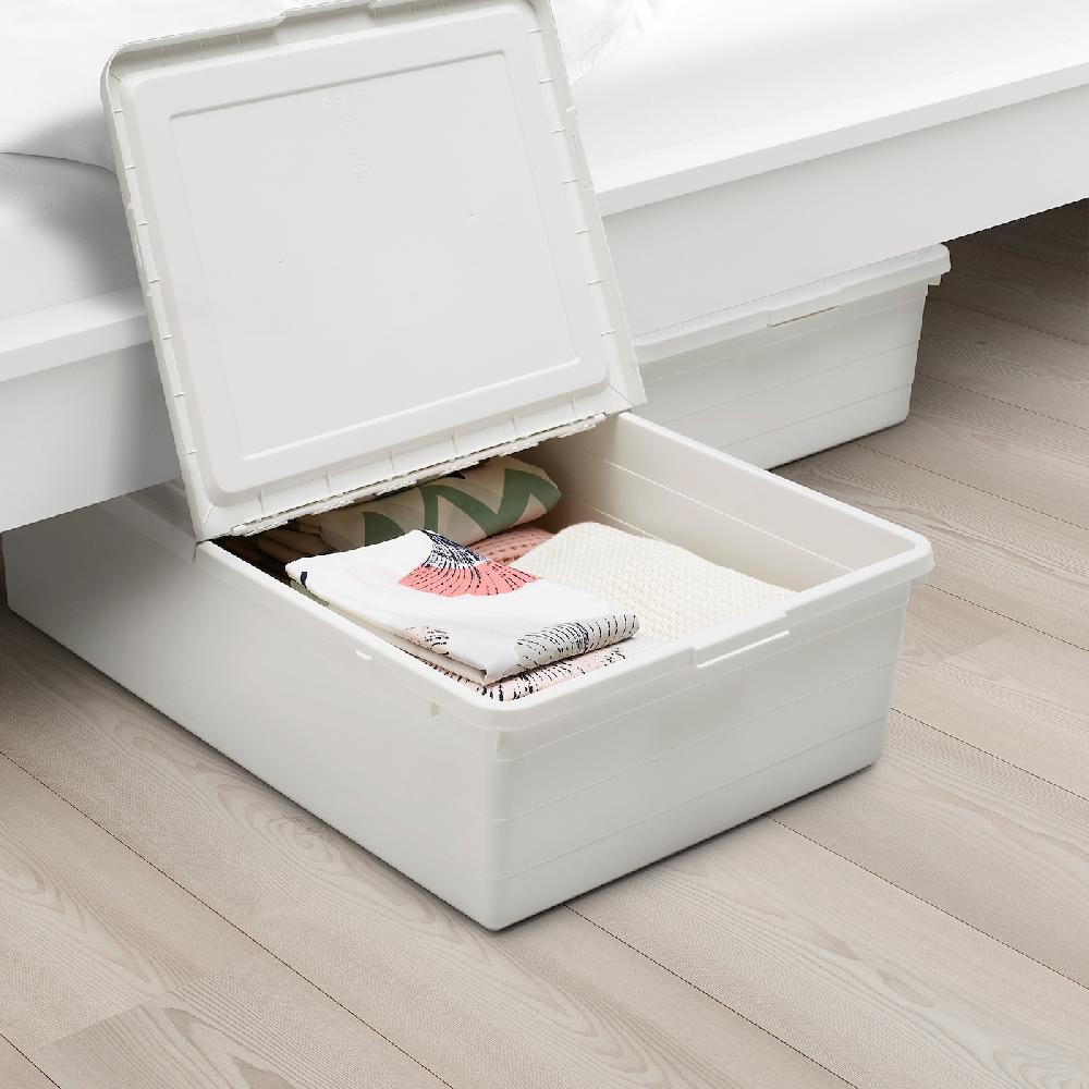 IKEA SOCKERBIT Box mit Deckel weiß 50x77x19 cm Speichern exportieren