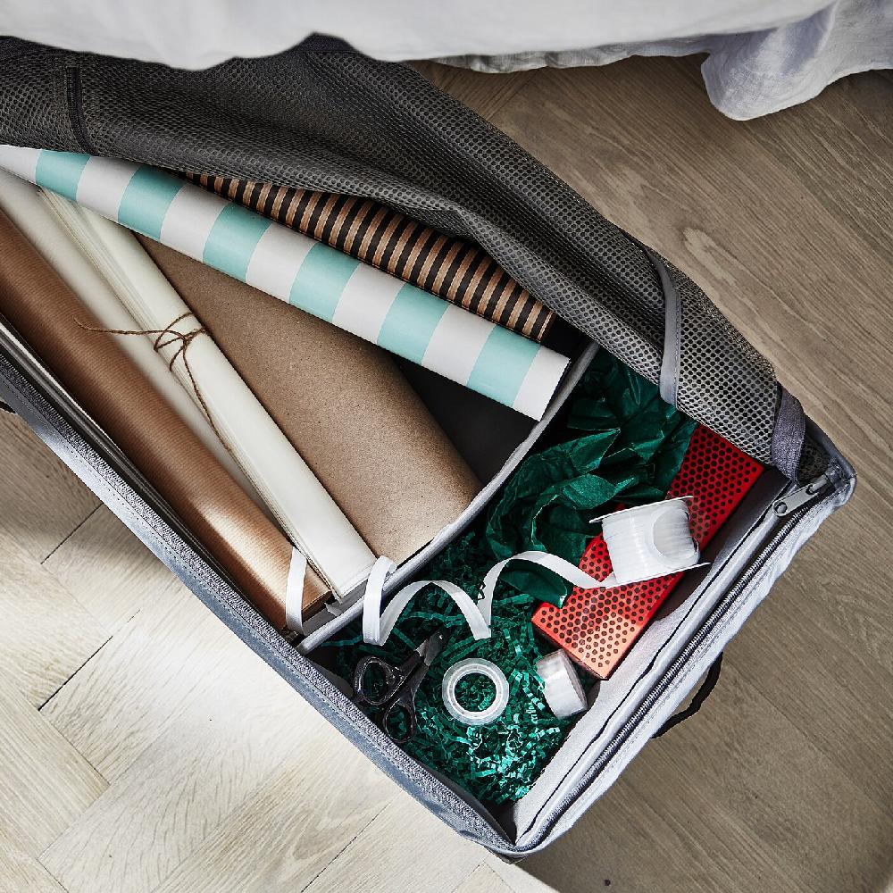 IKEA SKUBB Behälter für Geschenkpapier dunkelgrau 90x30x15 cm zollfrei