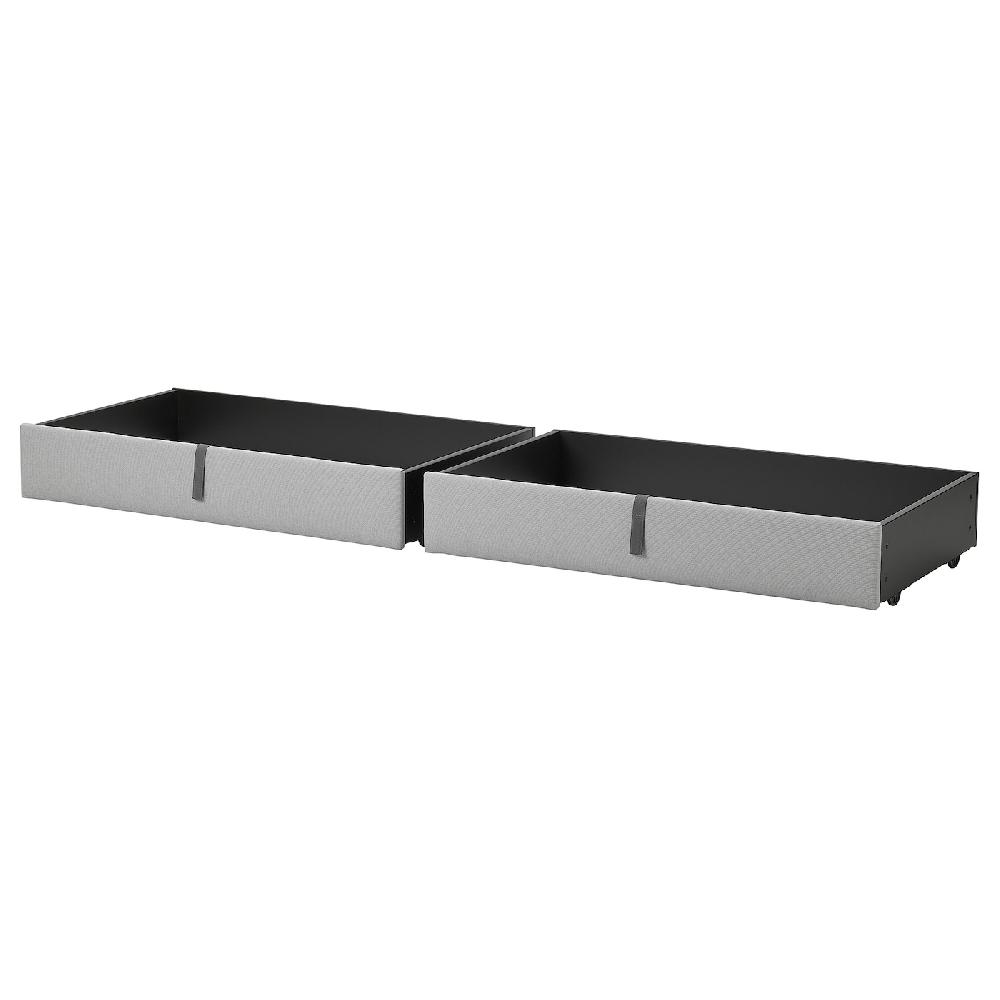 IKEA GLADSTAD Bettkasten gepolstert Kabusa hellgrau 200 cm