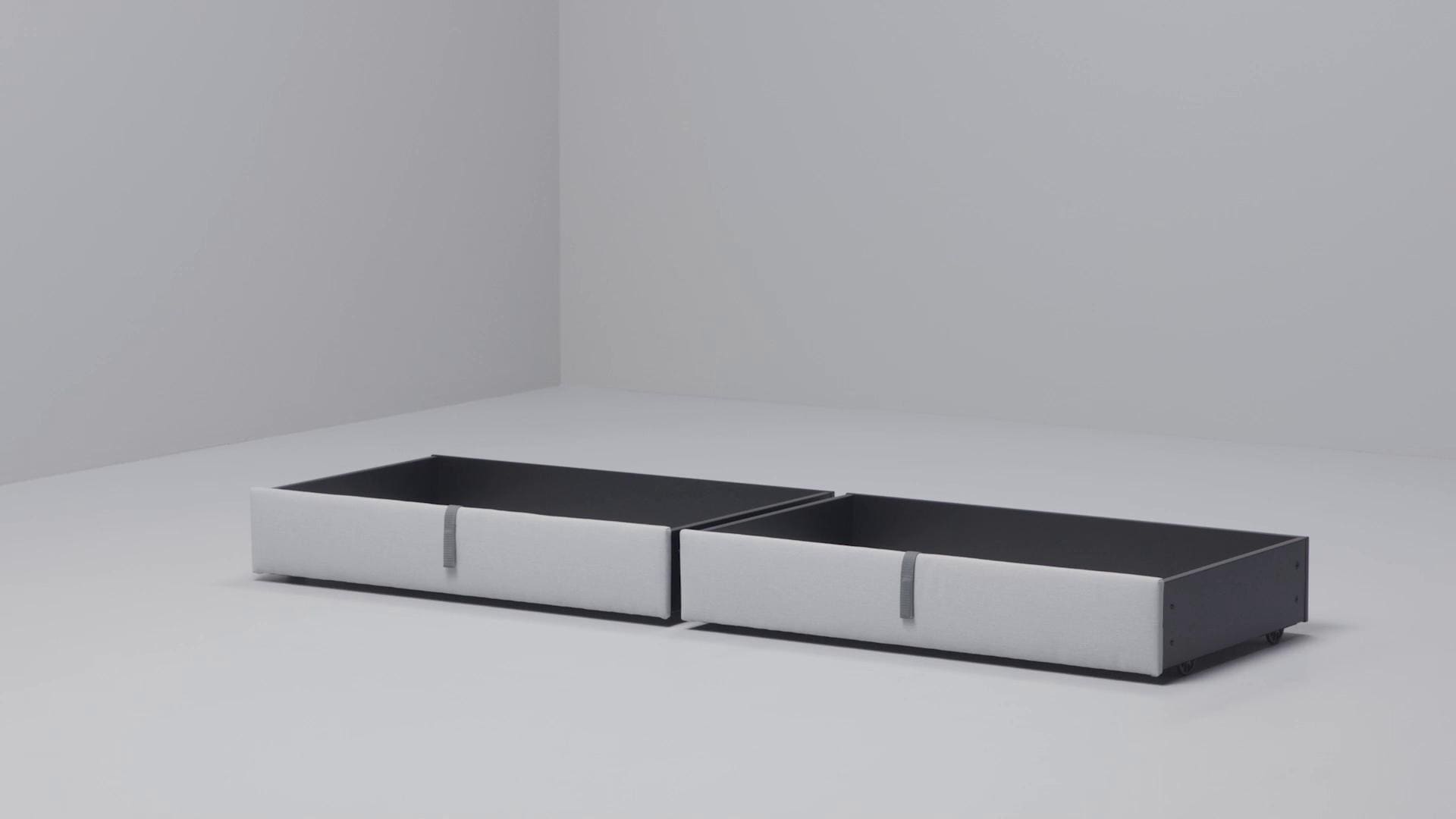 IKEA GLADSTAD Bettkasten gepolstert Kabusa hellgrau 200 cm 2025