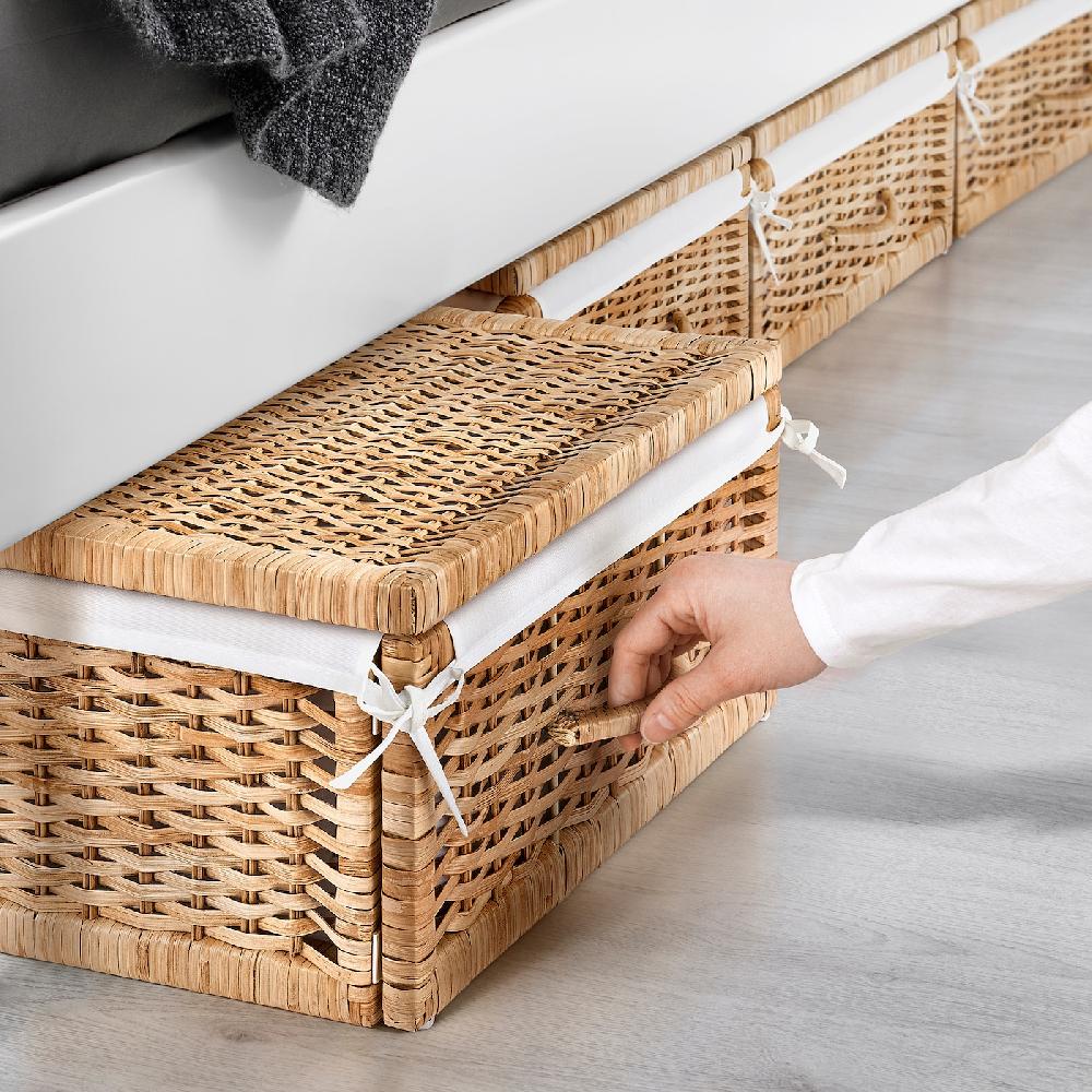 IKEA TOLKNING Korb Handarbeit Rattan 50x43x19 cm Verkauf