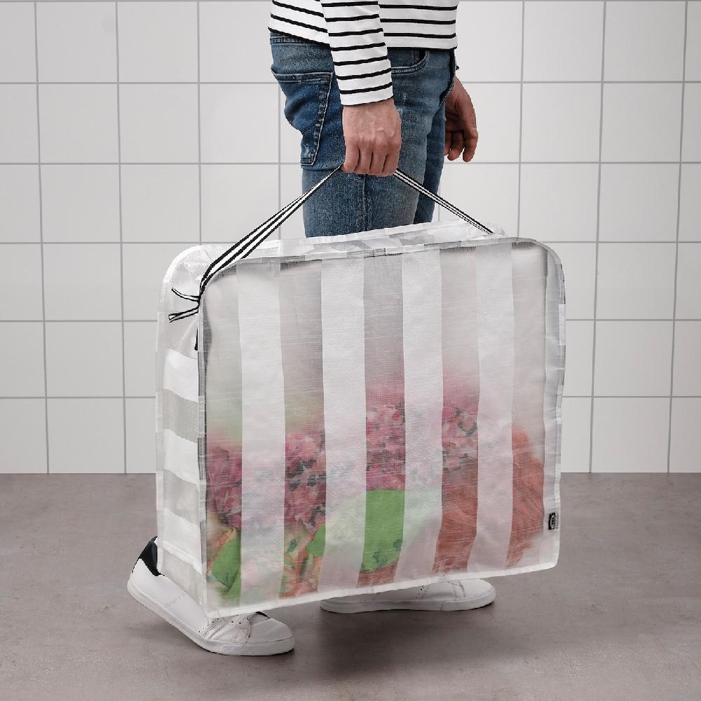 IKEA GÖRSNYGG Tasche weiß/transparent 55x49x19 cm Kostenloser Versand