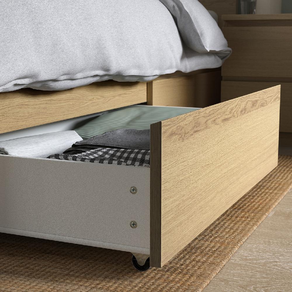 IKEA MALM Bettkasten für Bettgestell hoch Eichenfurnier weiß lasiert 200 cm Fabrik Onlineshop