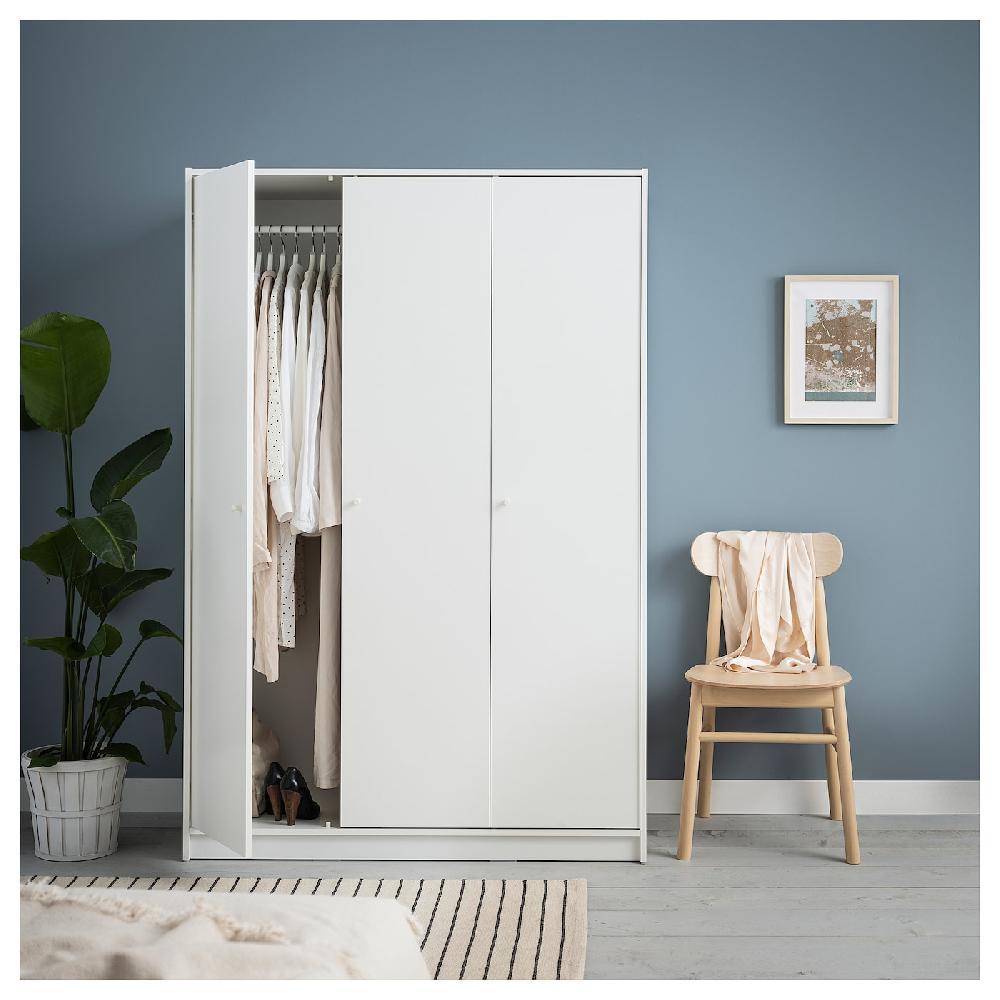 IKEA KLEPPSTAD Kleiderschrank mit 3 Türen weiß 117x176 cm Zeitlich begrenztes Angebot