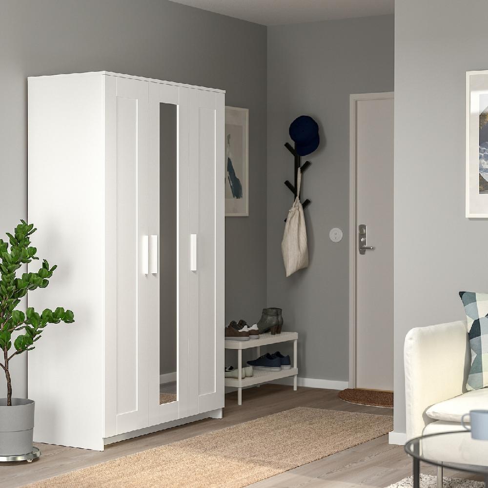 IKEA BRIMNES Kleiderschrank 3-türig weiß 117x190 cm Blitzangebot