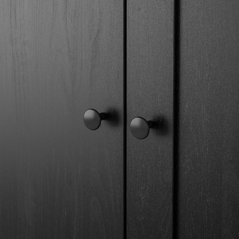 IKEA RAKKESTAD Kleiderschrank mit 3 Türen schwarzbraun 117x176 cm Neuheiten