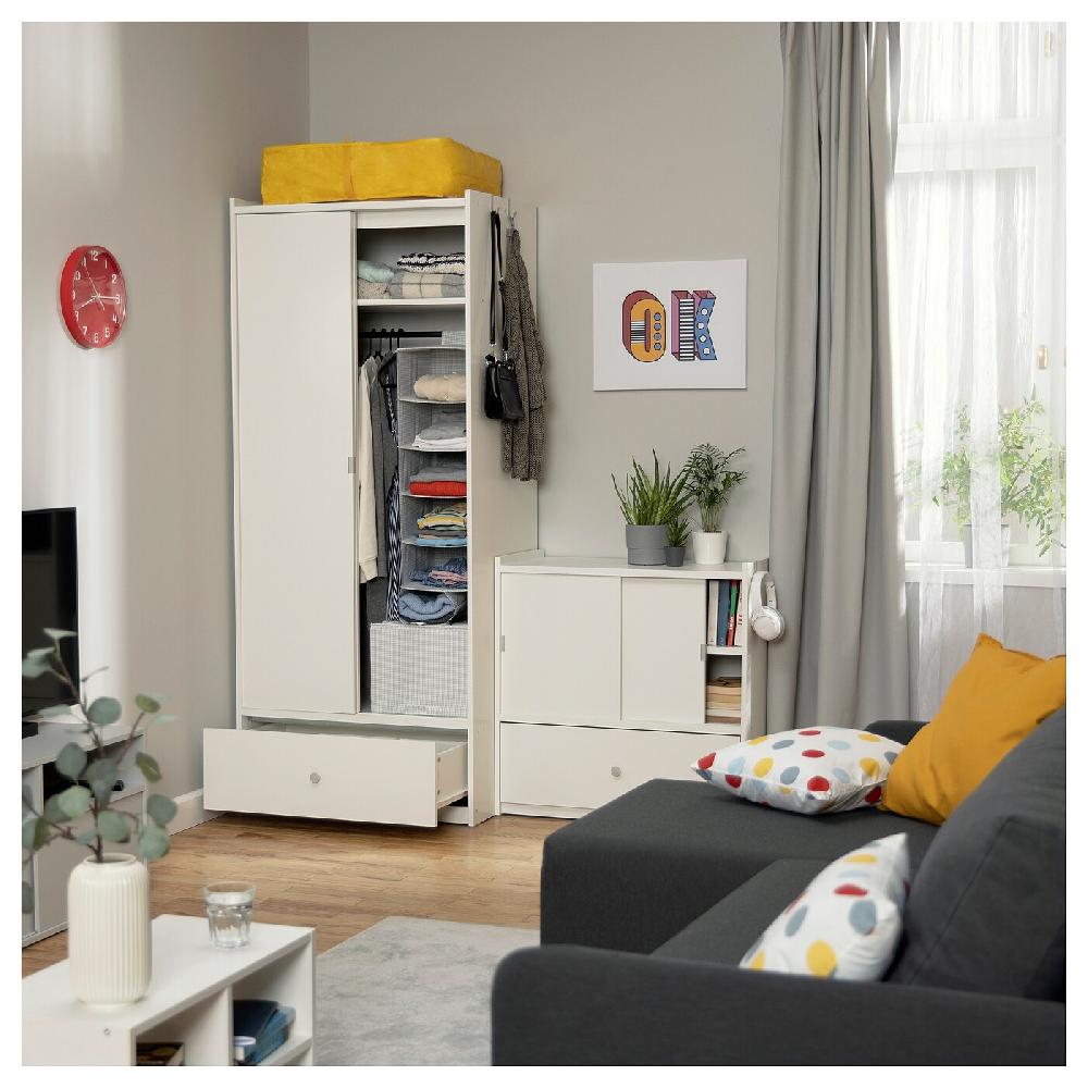 IKEA BRUKSVARA Kleiderschrank mit Schiebetüren weiß 80x191 cm Kauf eins, bekomm eins gratis