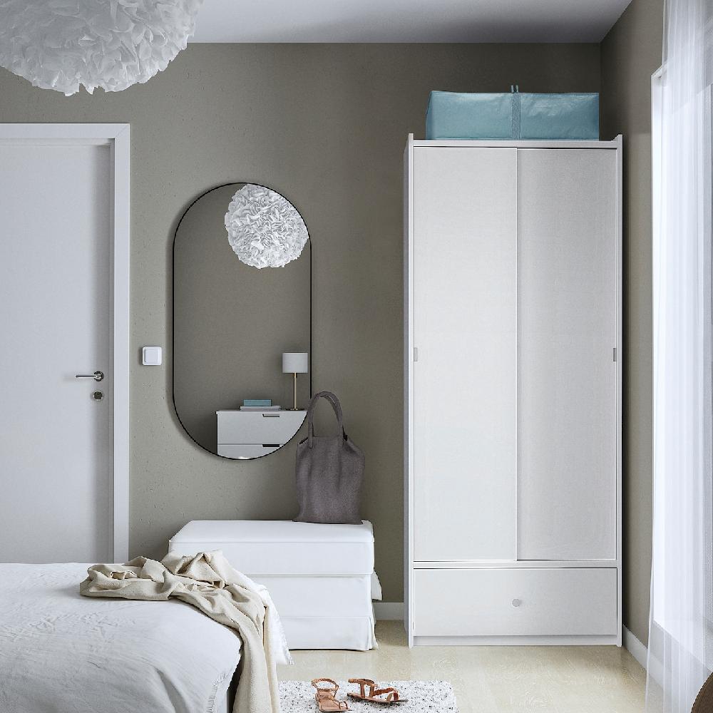 IKEA BRUKSVARA Kleiderschrank mit Schiebetüren weiß 80x191 cm Kauf eins, bekomm eins gratis