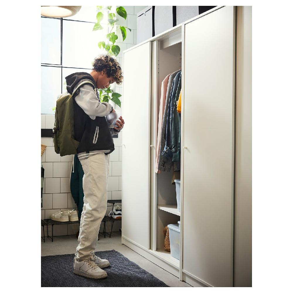 IKEA KLEPPSTAD Kleiderschrank mit Schiebetüren weiß 117x176 cm Riesige Ersparnisse