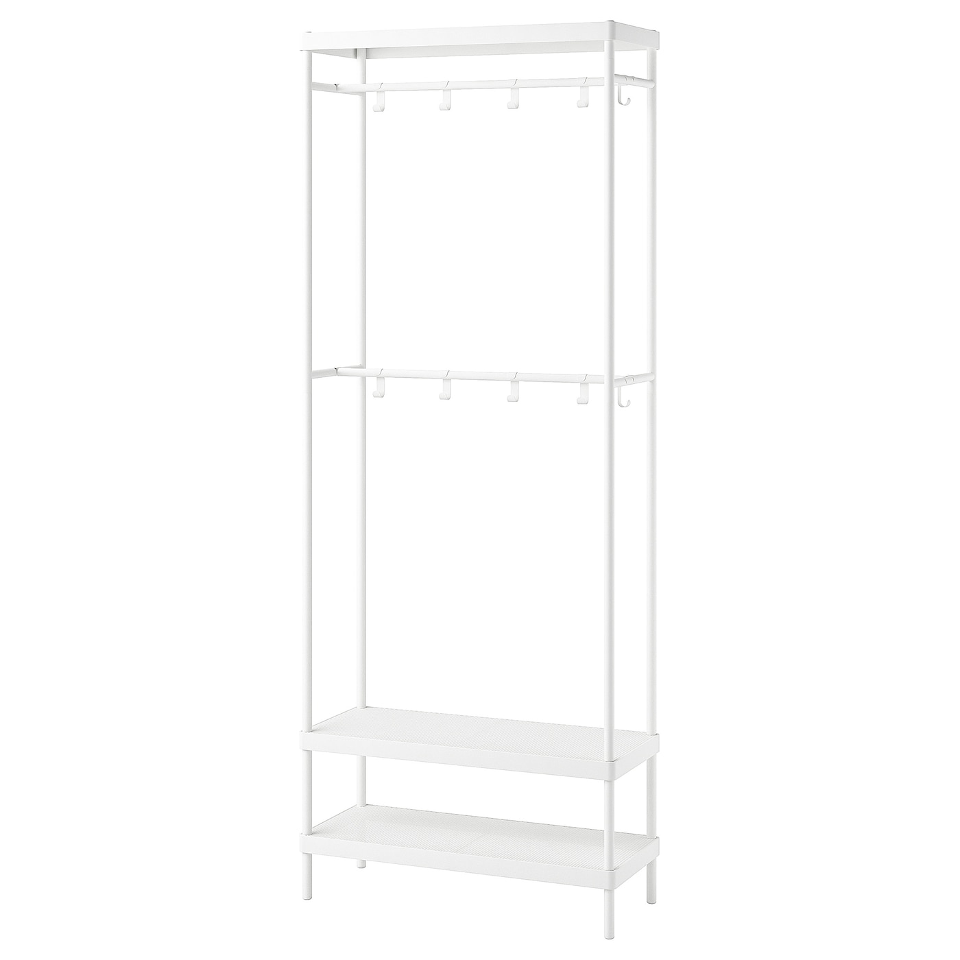 IKEA MACKAPÄR Garderobenständer mit Schuhablage weiß 78x32x200 cm