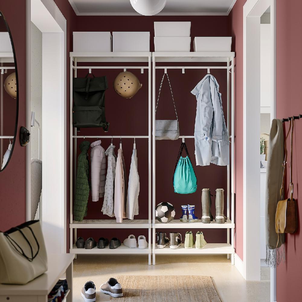 IKEA MACKAPÄR Garderobenständer mit Schuhablage weiß 78x32x200 cm Wochenangebot