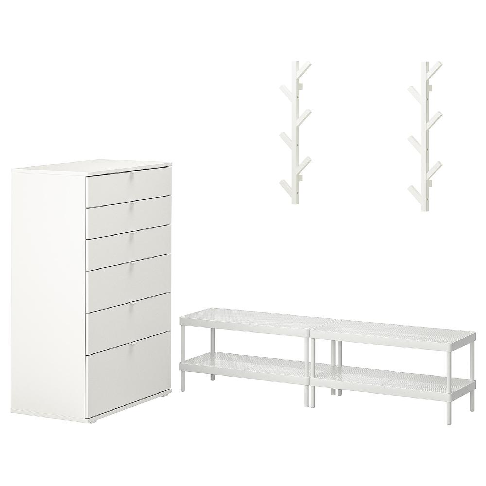IKEA MACKAPÄR / VIHALS Flur-Set 5-tlg. weiß