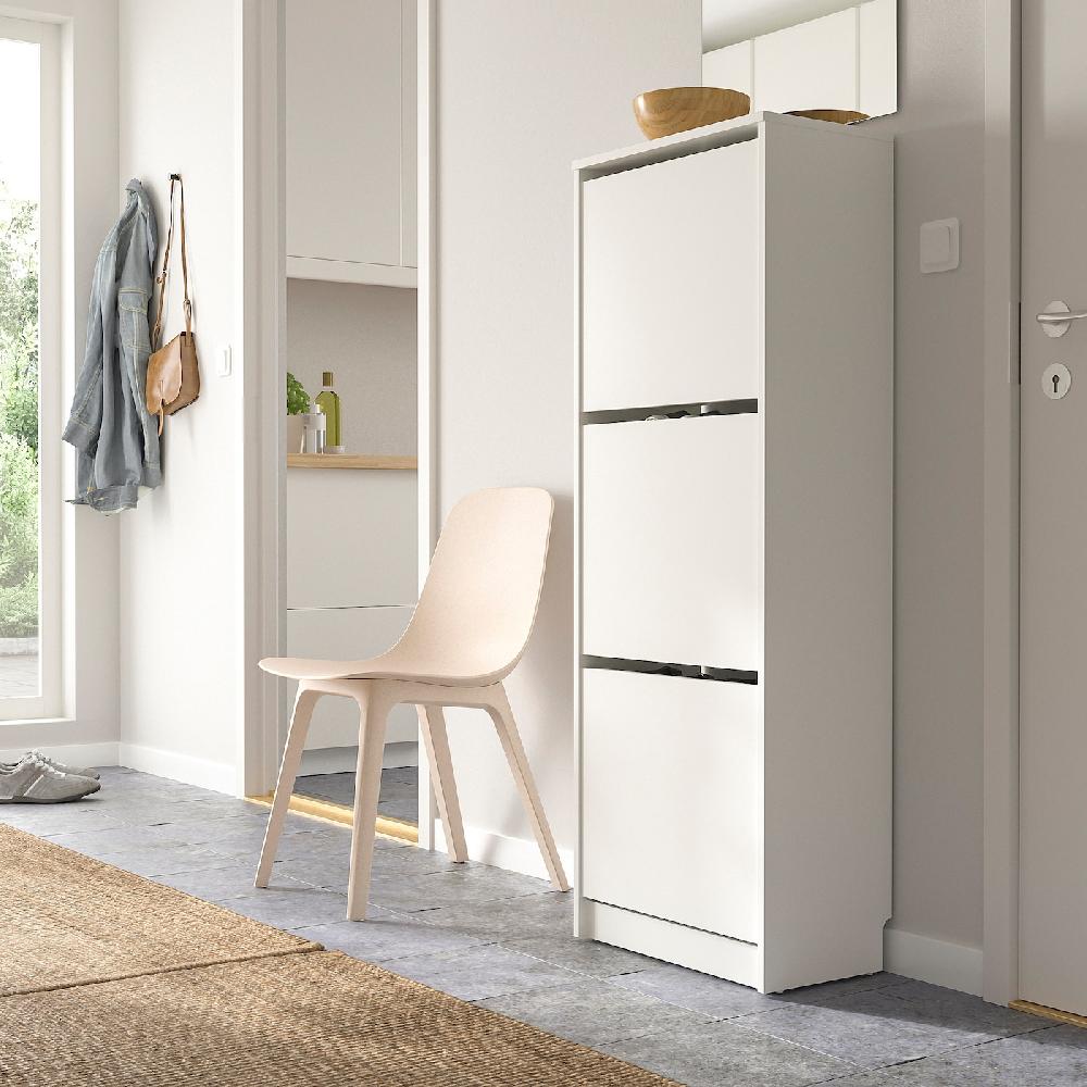 IKEA BISSA Schuhschrank 3 Fächer weiß 49x28x135 cm Neueste Stile
