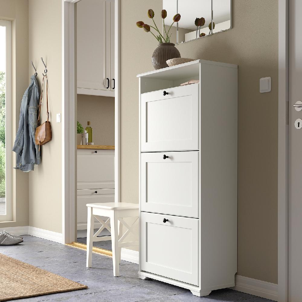 IKEA BRUSALI Schuhschrank 3 Fächer weiß 61x30x130 cm Letzte 2 Tage