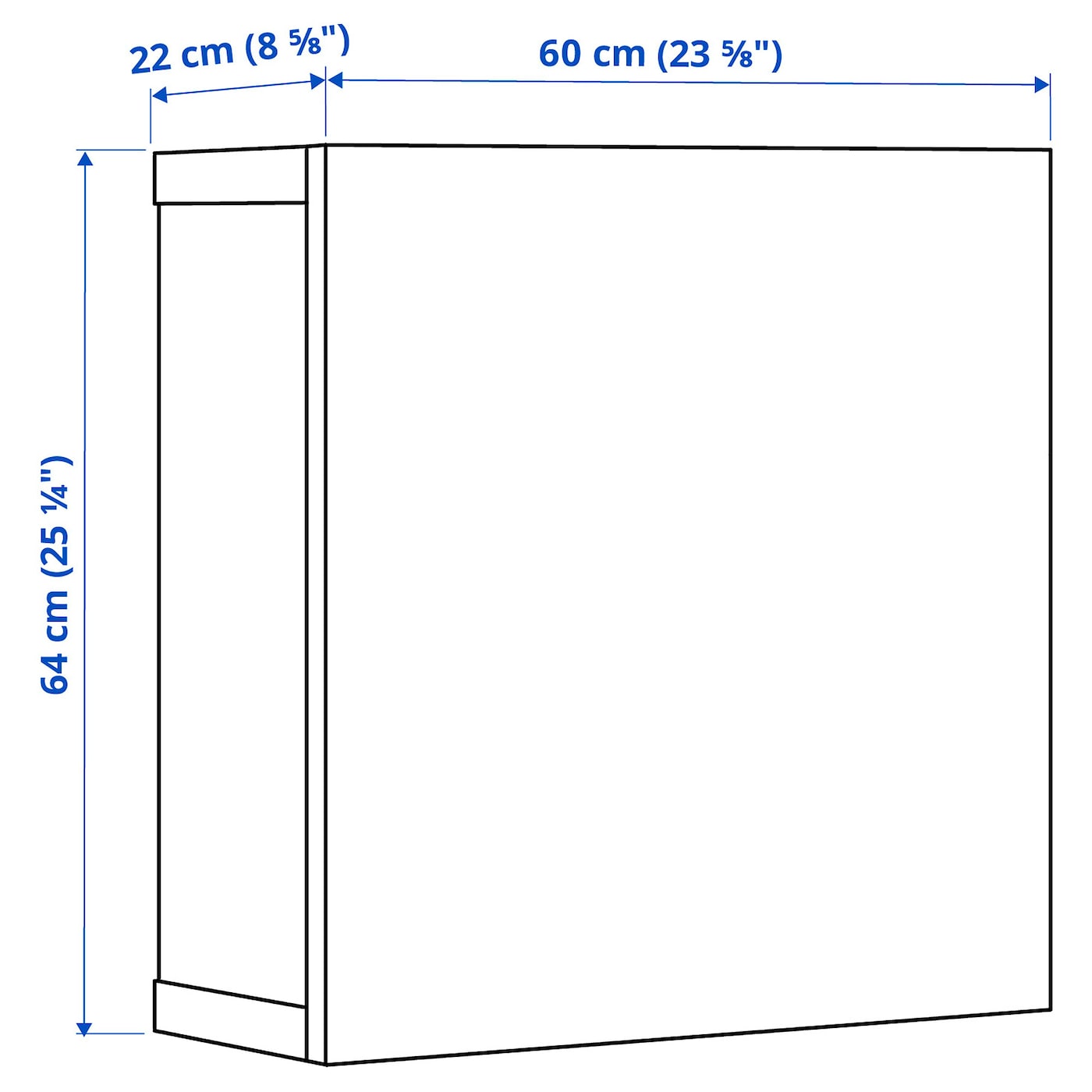 IKEA BESTÅ Regal mit Tür weiß/Lappviken weiß 60x22x64 cm Nur für heute