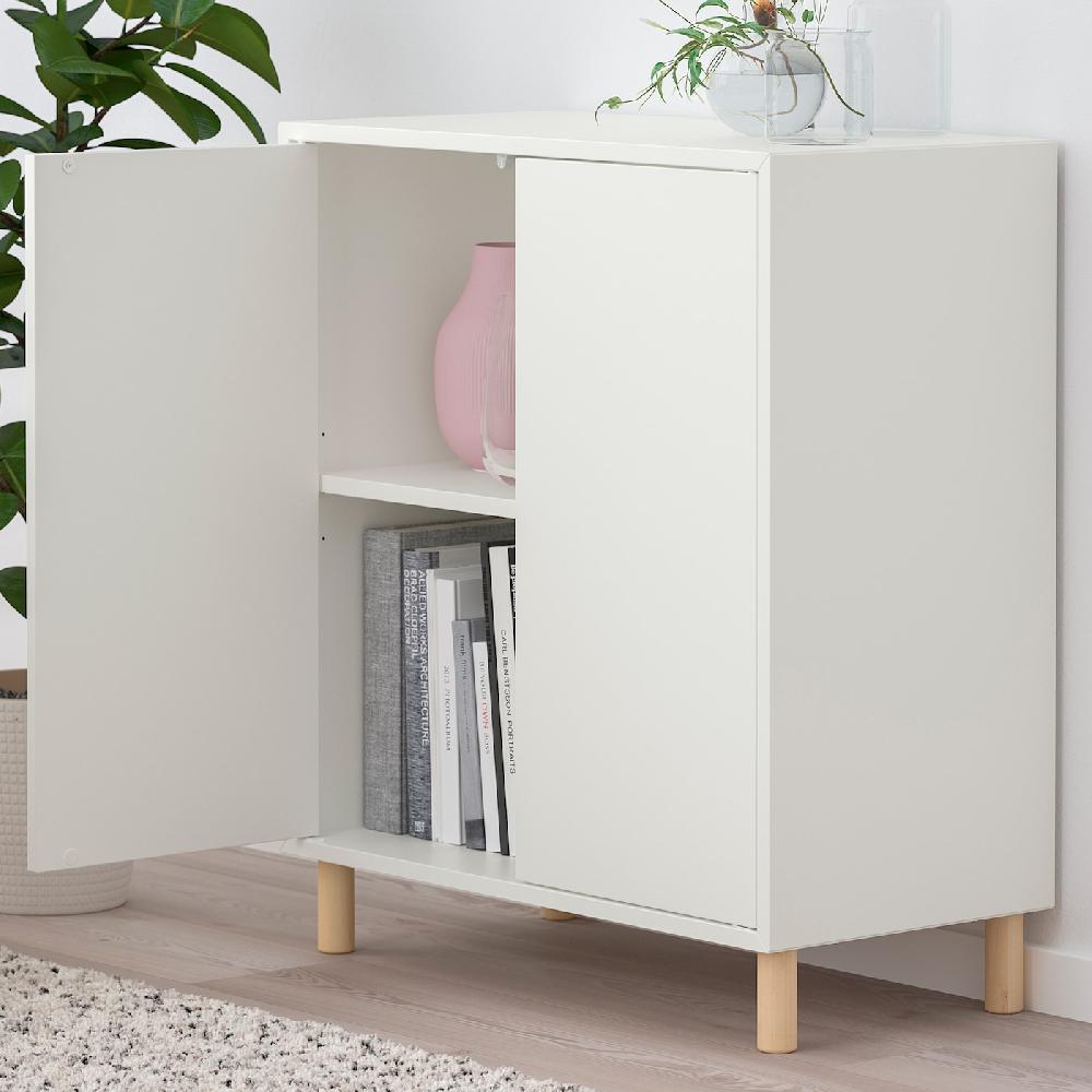 IKEA EKET Schrankkombination/Beine weiß/Holz 70x35x80 cm Sonderangebot der Fabrik