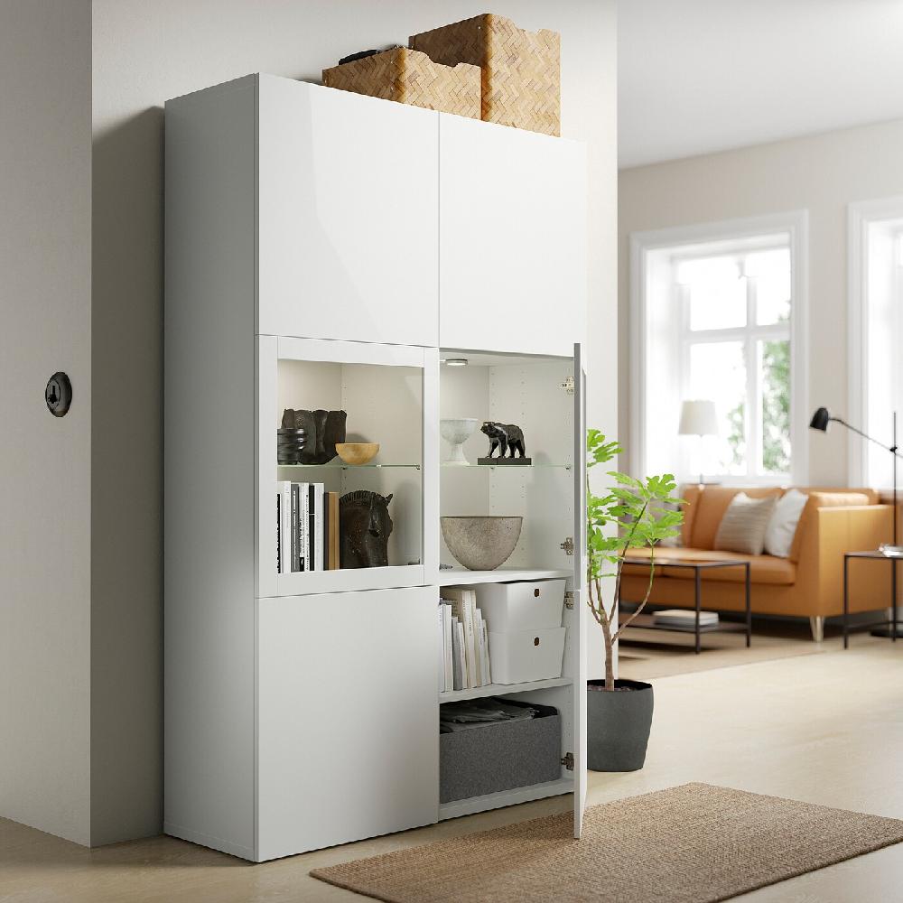 IKEA BESTÅ Vitrine weiß Lappviken/Sindvik Klarglas weiß 120x42x193 cm Nur noch ein Tag übrig