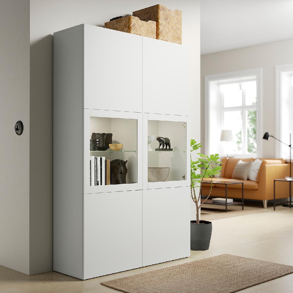 IKEA BESTÅ Vitrine weiß Lappviken/Sindvik Klarglas weiß 120x42x193 cm Nur noch ein Tag übrig
