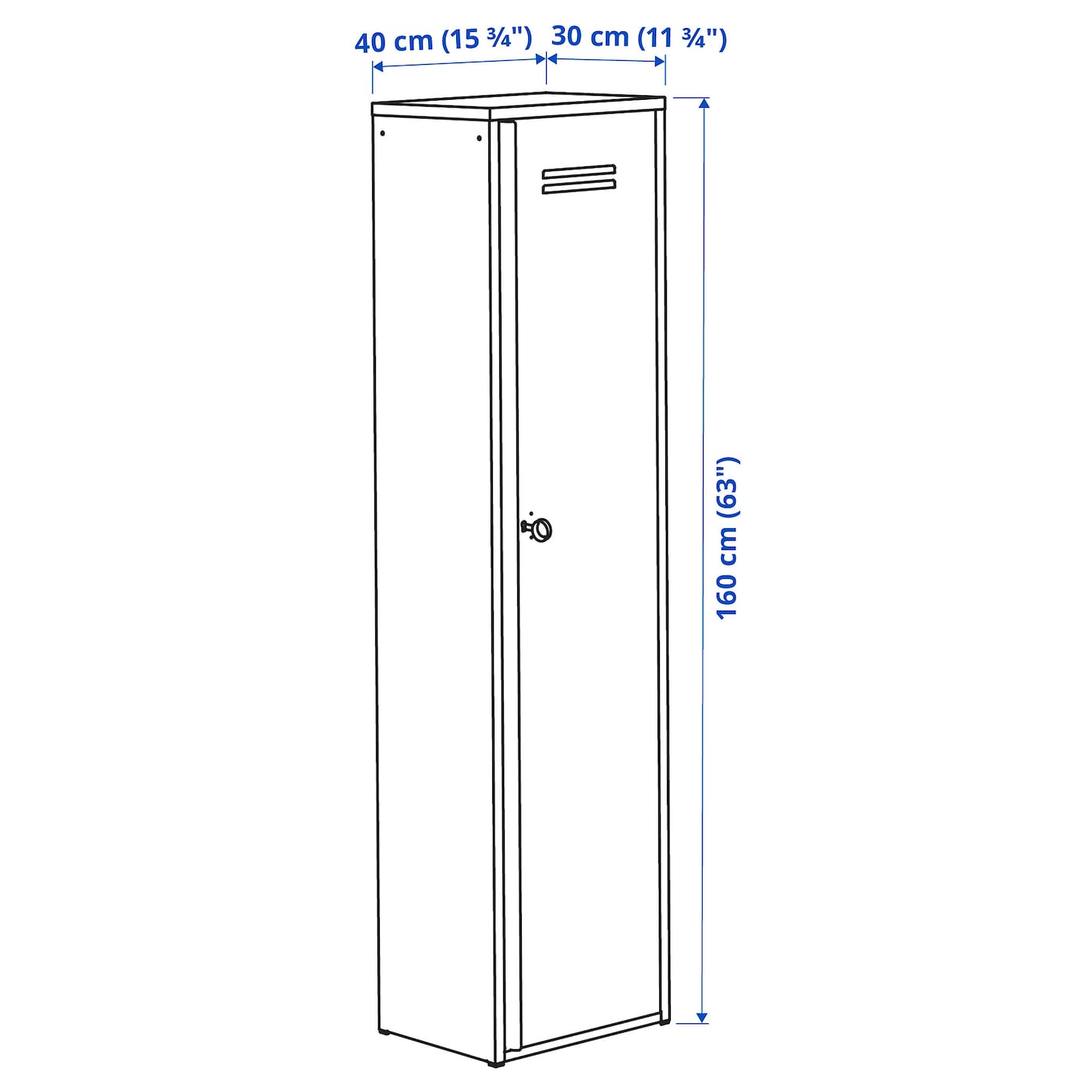 IKEA IVAR Schrank mit Tür weiß 40x160 cm Kostenloser Versand international