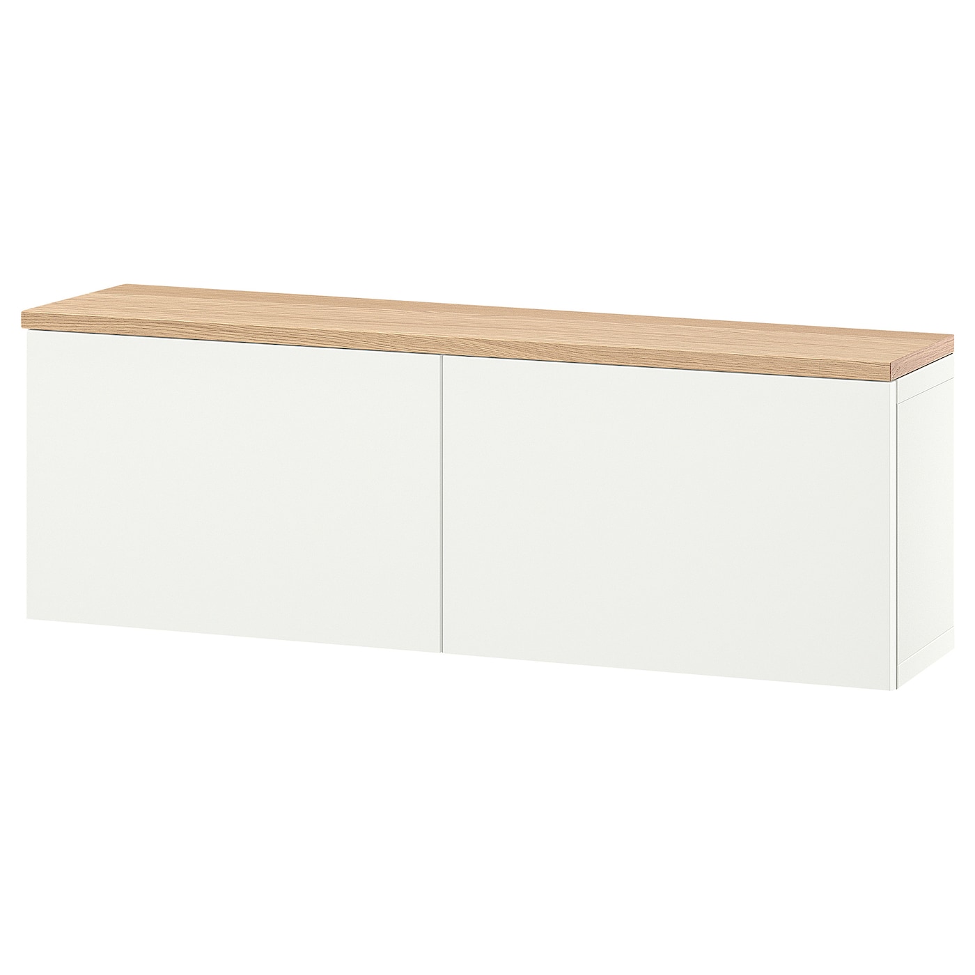 IKEA BESTÅ Schrankkombination für Wandmontage weiß Lappviken/Eichenfurnier 120x22x40 cm