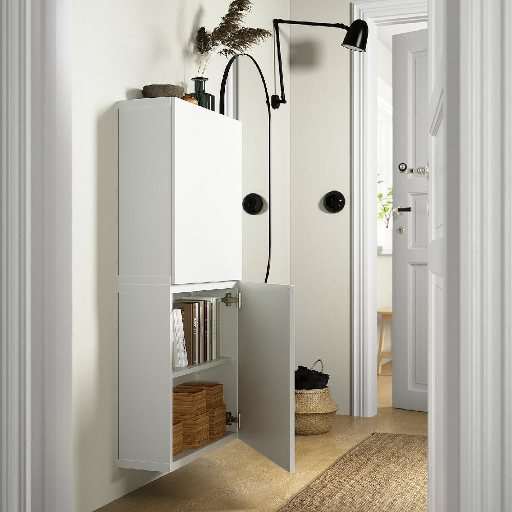 IKEA BESTÅ Wandschrank mit 2 Türen weiß/Lappviken weiß 60x22x128 cm Outlet