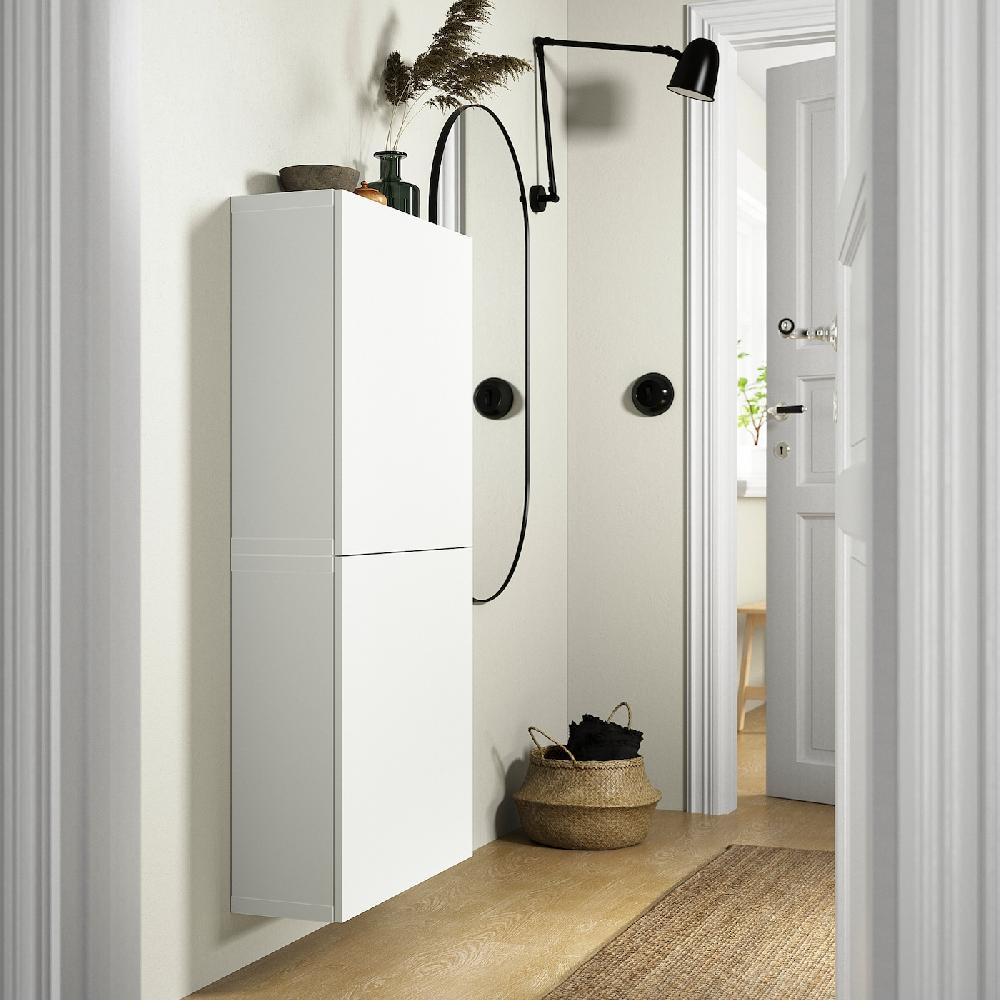 IKEA BESTÅ Wandschrank mit 2 Türen weiß/Lappviken weiß 60x22x128 cm Outlet