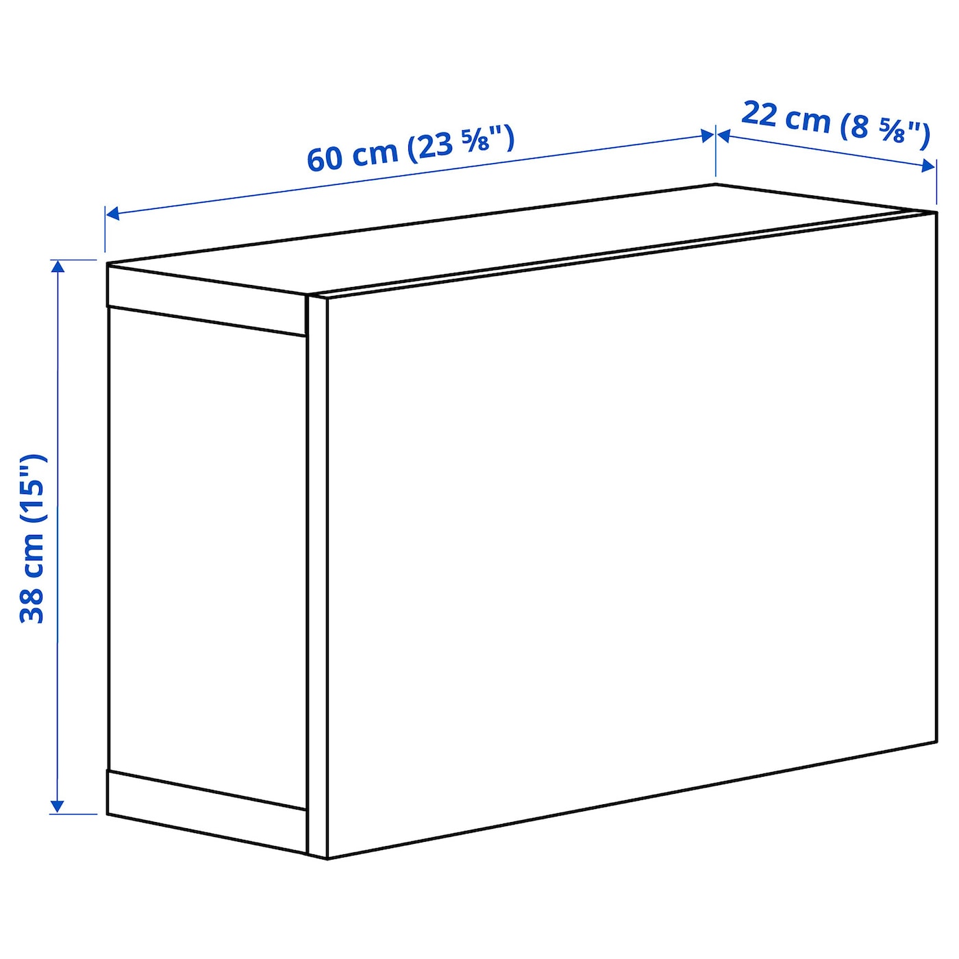 IKEA BESTÅ Regal mit Tür weiß/Lappviken weiß 60x22x38 cm Auslauf
