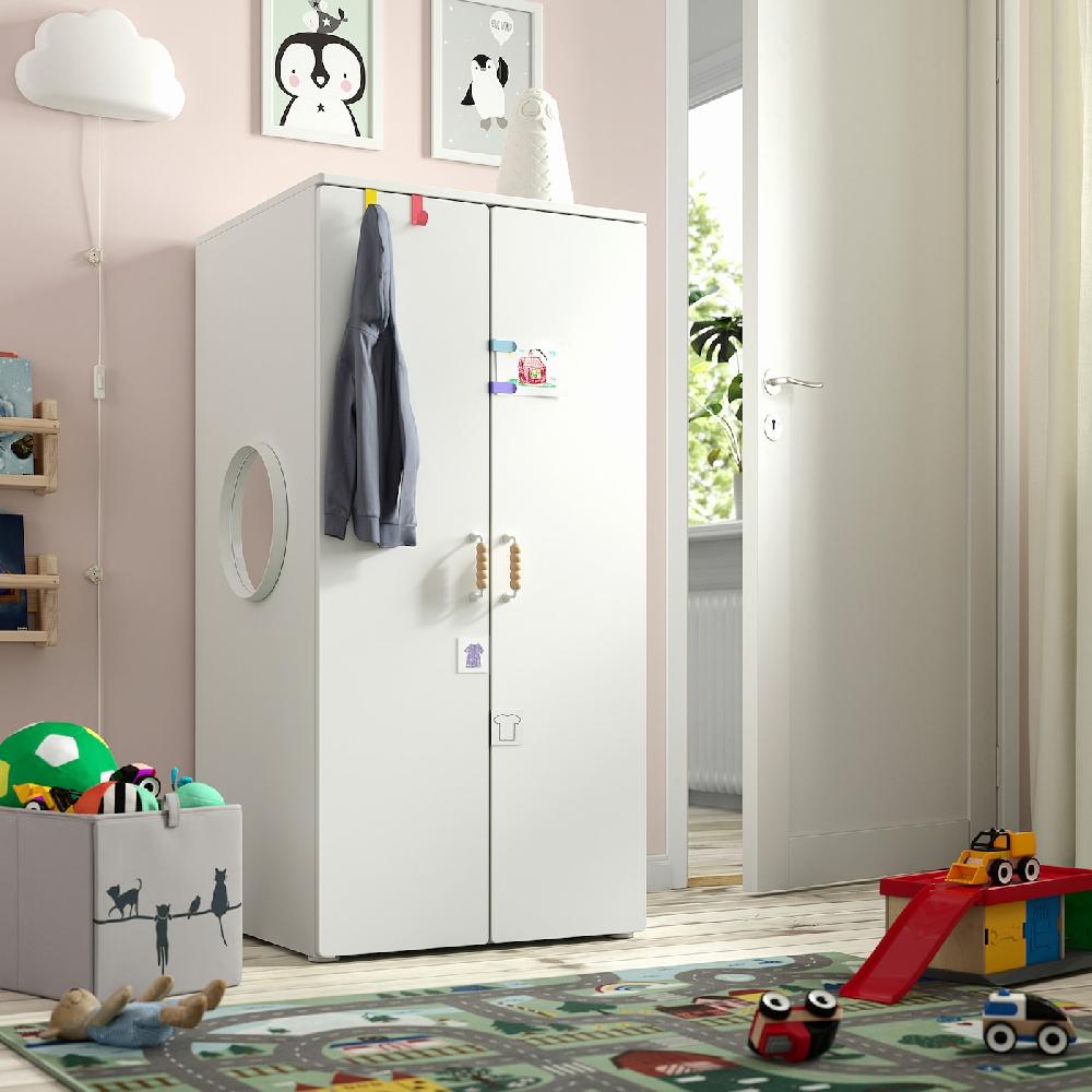 IKEA SMÅSTAD / PLATSA Kleiderschrank weiß weiß/mit 3 Böden 60x57x123 cm Hotsell