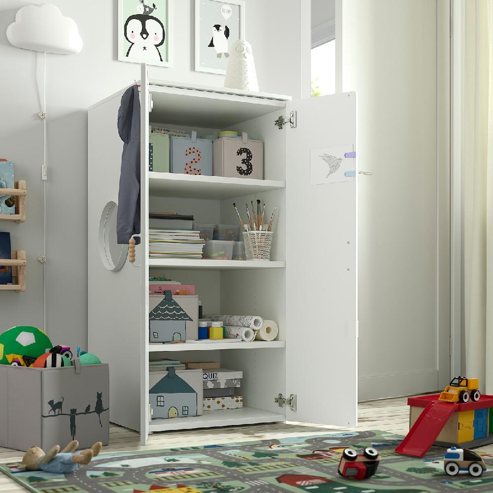 IKEA SMÅSTAD / PLATSA Kleiderschrank weiß weiß/mit 3 Böden 60x57x123 cm Hotsell