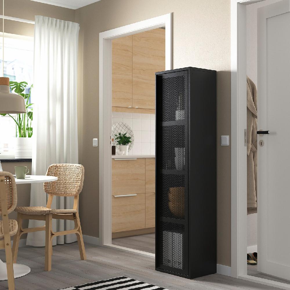 IKEA IVAR Schrank mit Tür schwarz Netz 40x160 cm im Angebot