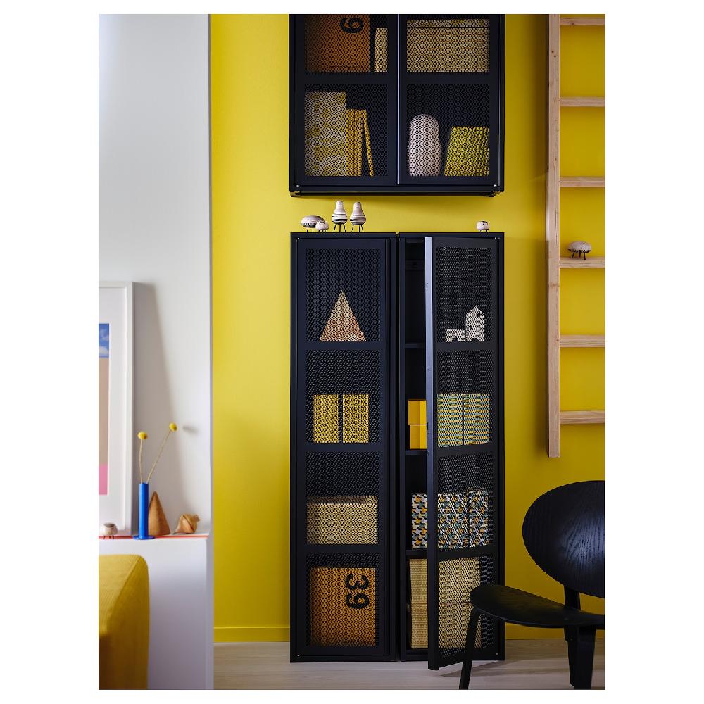 IKEA IVAR Schrank mit Tür schwarz Netz 40x160 cm im Angebot
