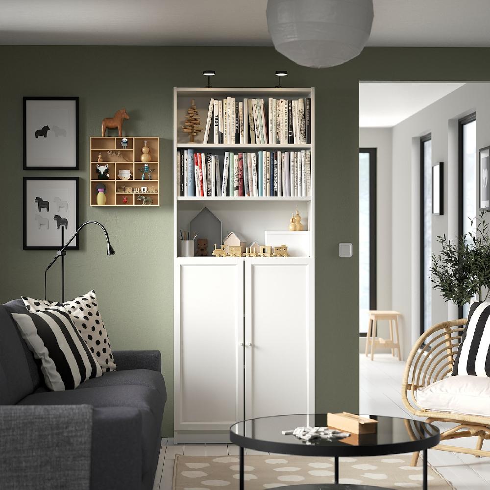 IKEA BILLY / OXBERG Bücherregal mit Türen weiß 80x30x202 cm Blitzverkäufe