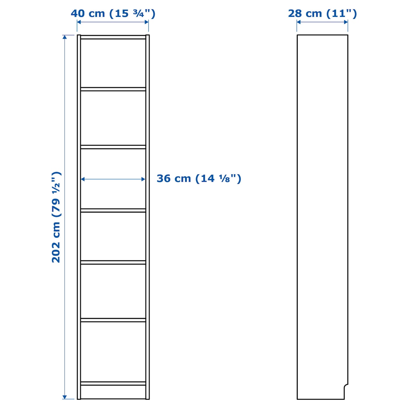 IKEA BILLY Bücherregal weiß 40x28x202 cm Sonderangebot