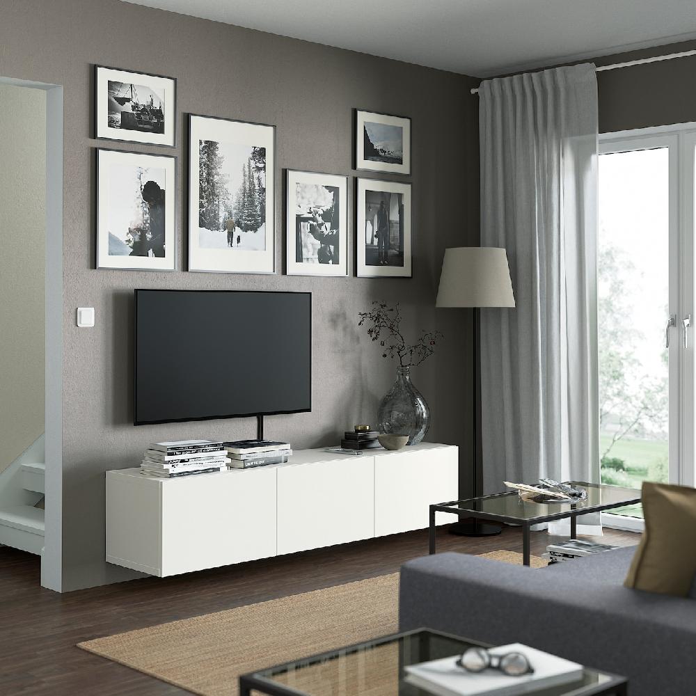 IKEA BESTÅ TV-Bank mit Türen weiß/Lappviken weiß 180x42x38 cm Günstig kaufen