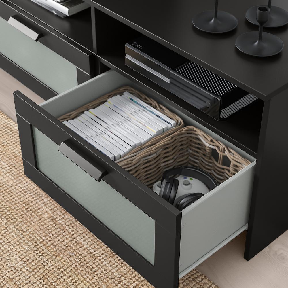 IKEA BRIMNES TV-Komb. mit Vitrinentüren schwarz 320x41x190 cm Exklusivangebot