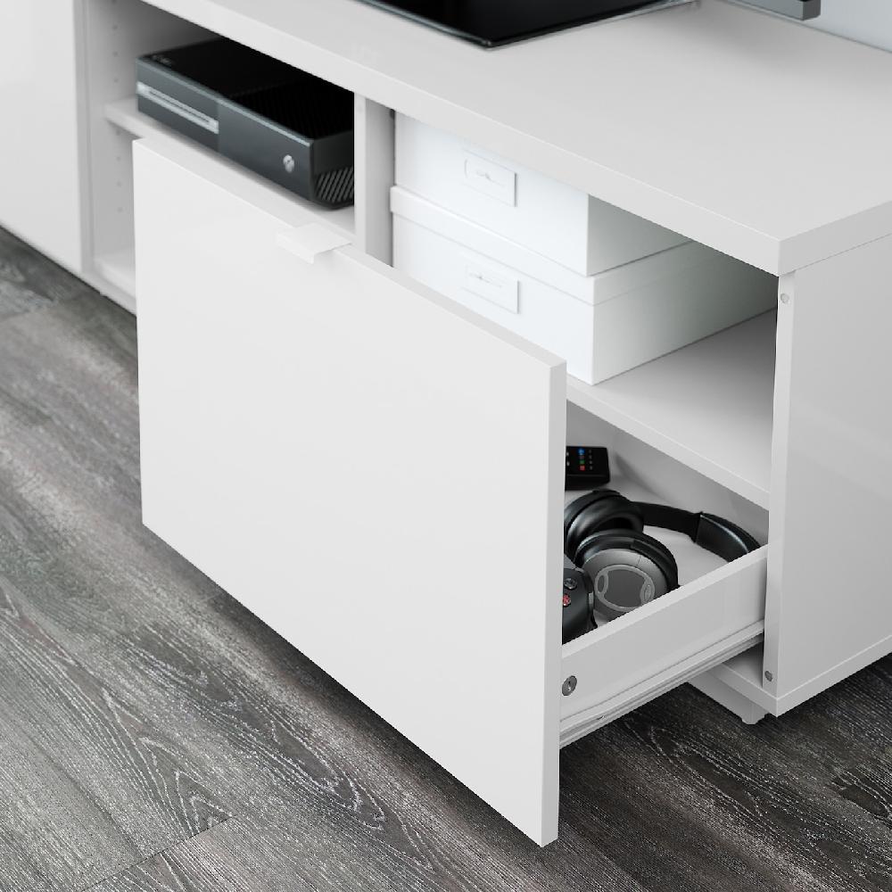 IKEA BYÅS TV-Bank Hochglanz weiß 160x42x45 cm Saisonschlussverkauf