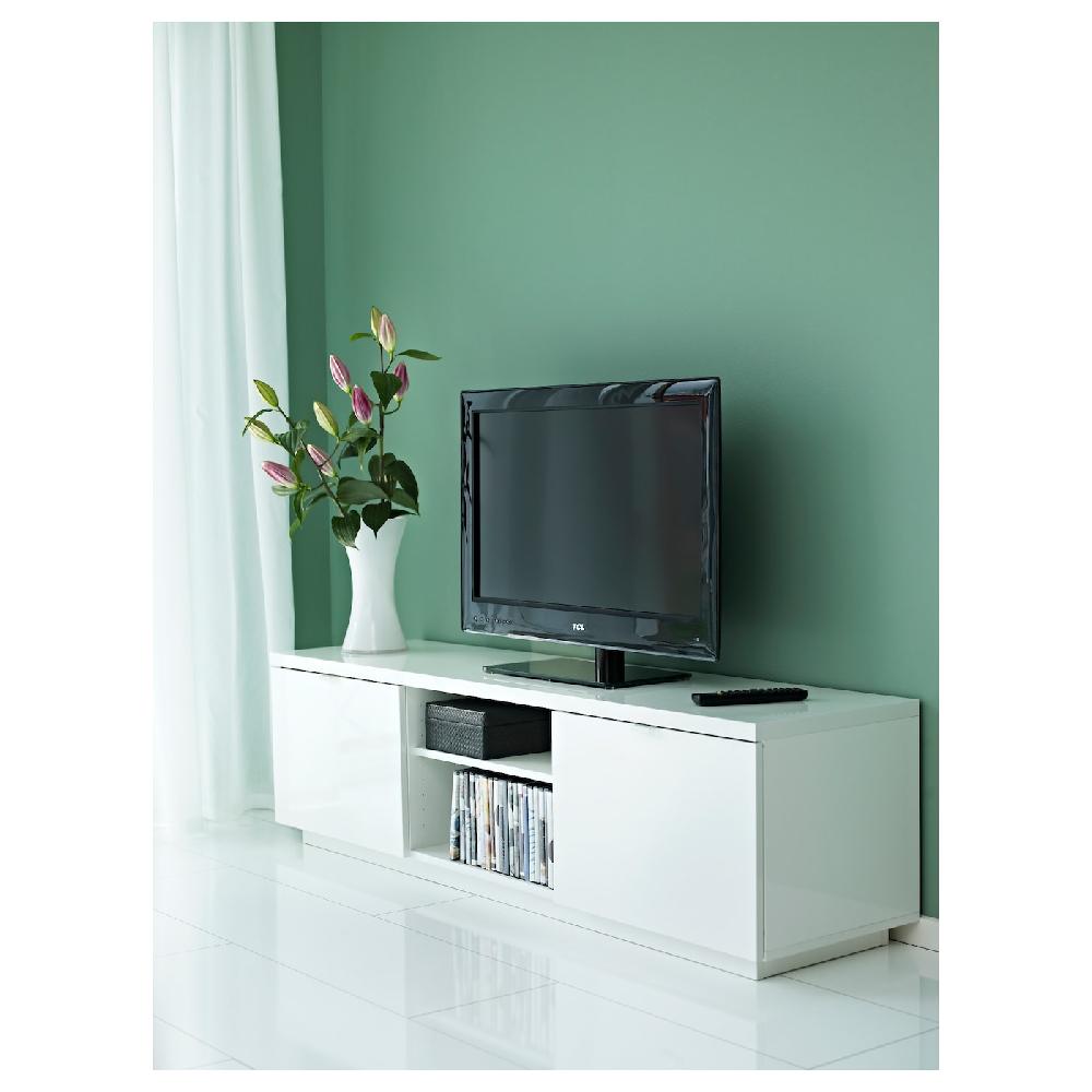 IKEA BYÅS TV-Bank Hochglanz weiß 160x42x45 cm Saisonschlussverkauf