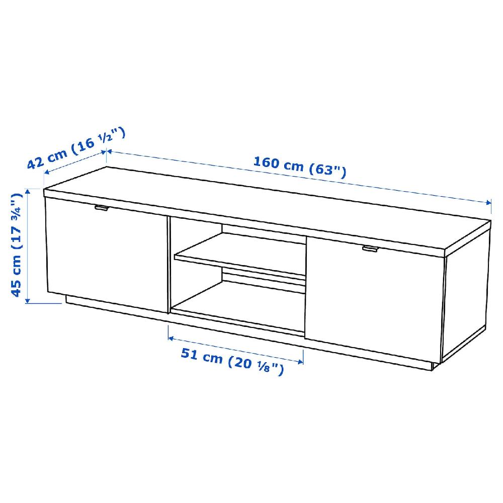 IKEA BYÅS TV-Bank Hochglanz weiß 160x42x45 cm Saisonschlussverkauf