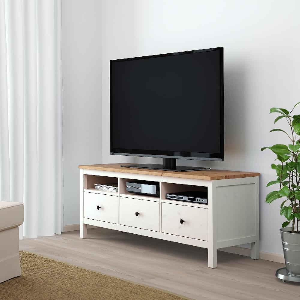 IKEA HEMNES TV-Bank weiß gebeizt/hellbraun 148x47x57 cm Weihnachtsangebot