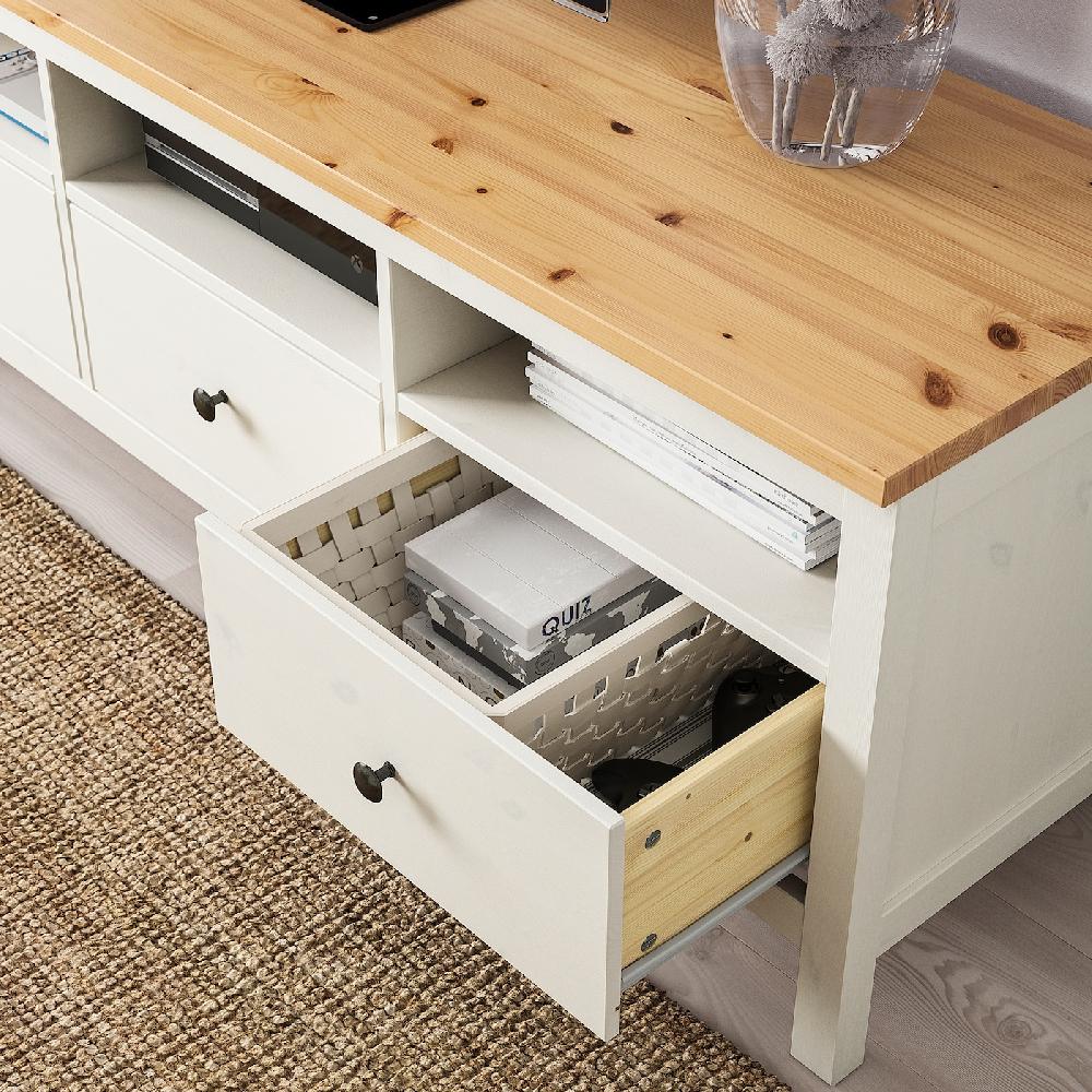 IKEA HEMNES TV-Bank weiß gebeizt/hellbraun 148x47x57 cm Weihnachtsangebot