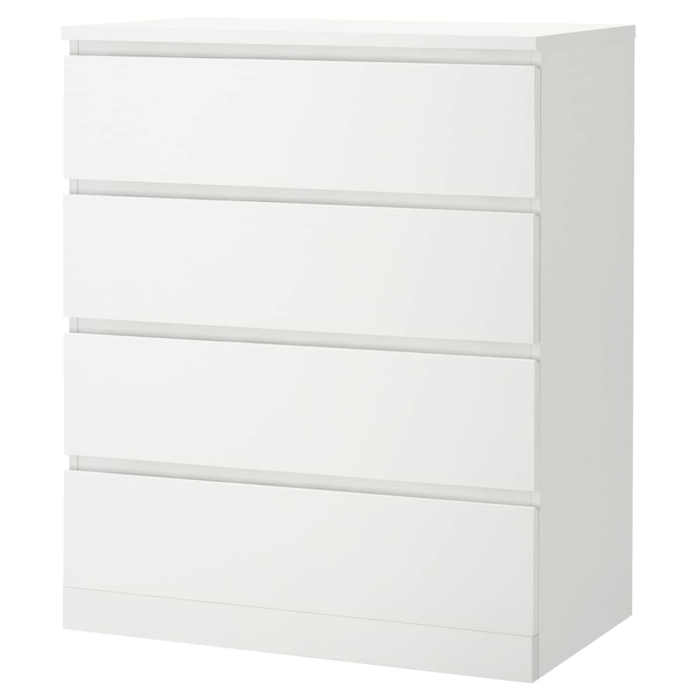 IKEA MALM Kommode mit 4 Schubladen weiß 80x100 cm